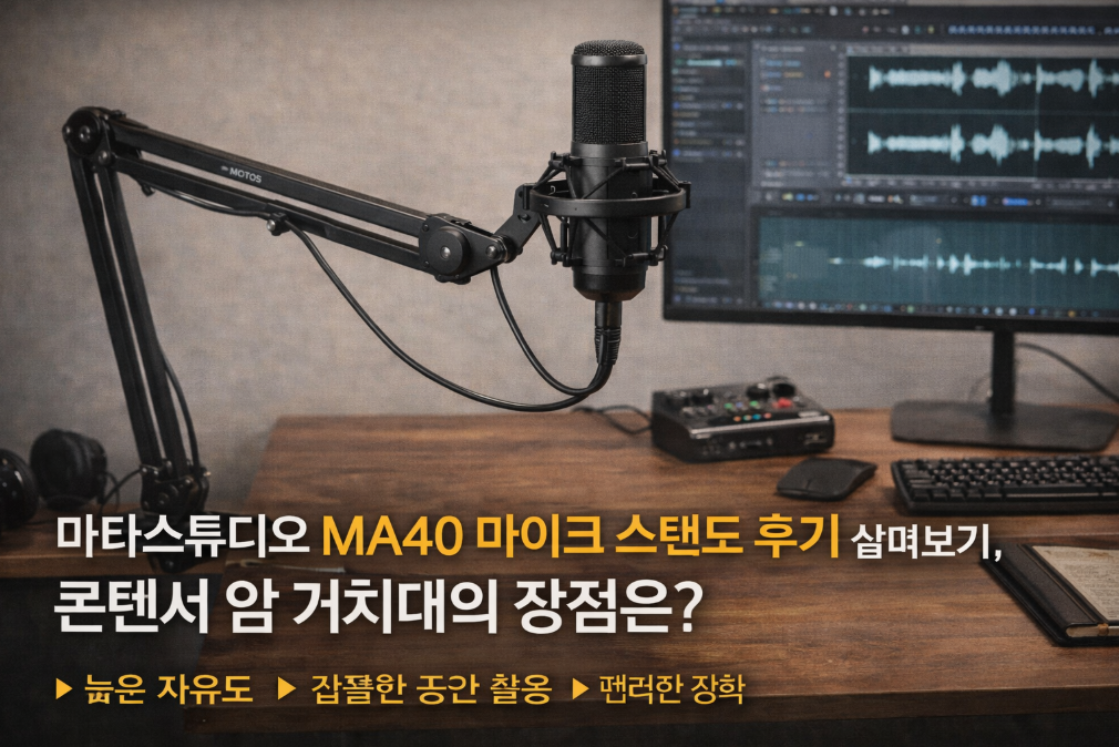 마타스튜디오 MA40 마이크 스탠드, 콘덴서 암 거치대로 녹음 퀄리티 UP!