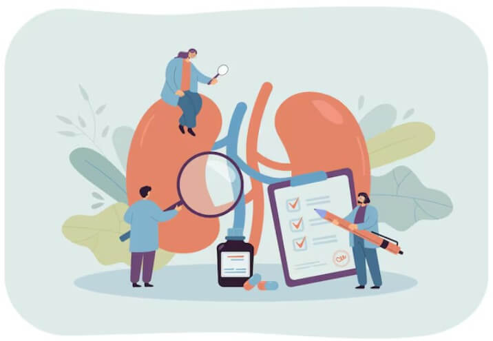 환자의 몸 상태를 점검하는 의사