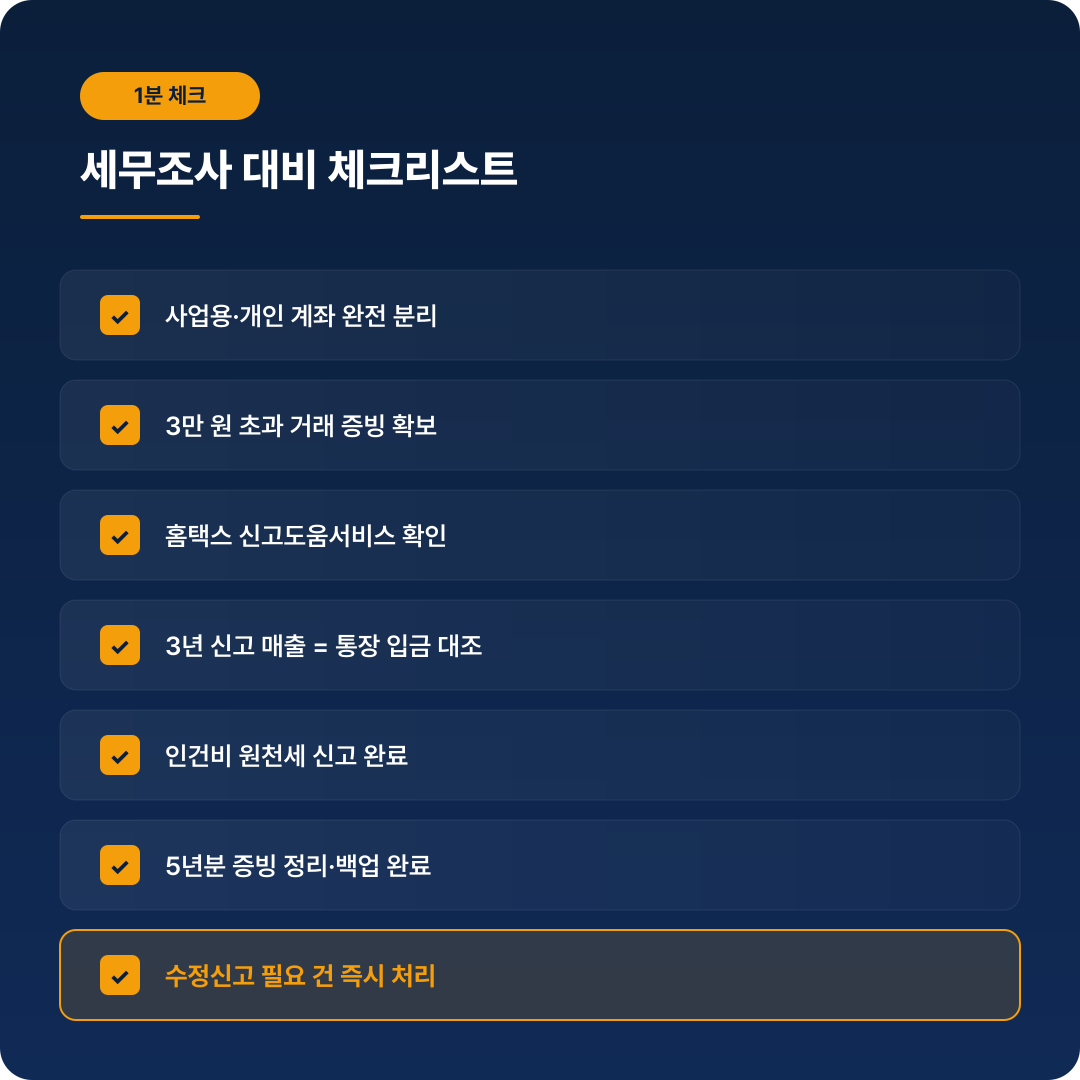 세무조사 대비 체크리스트