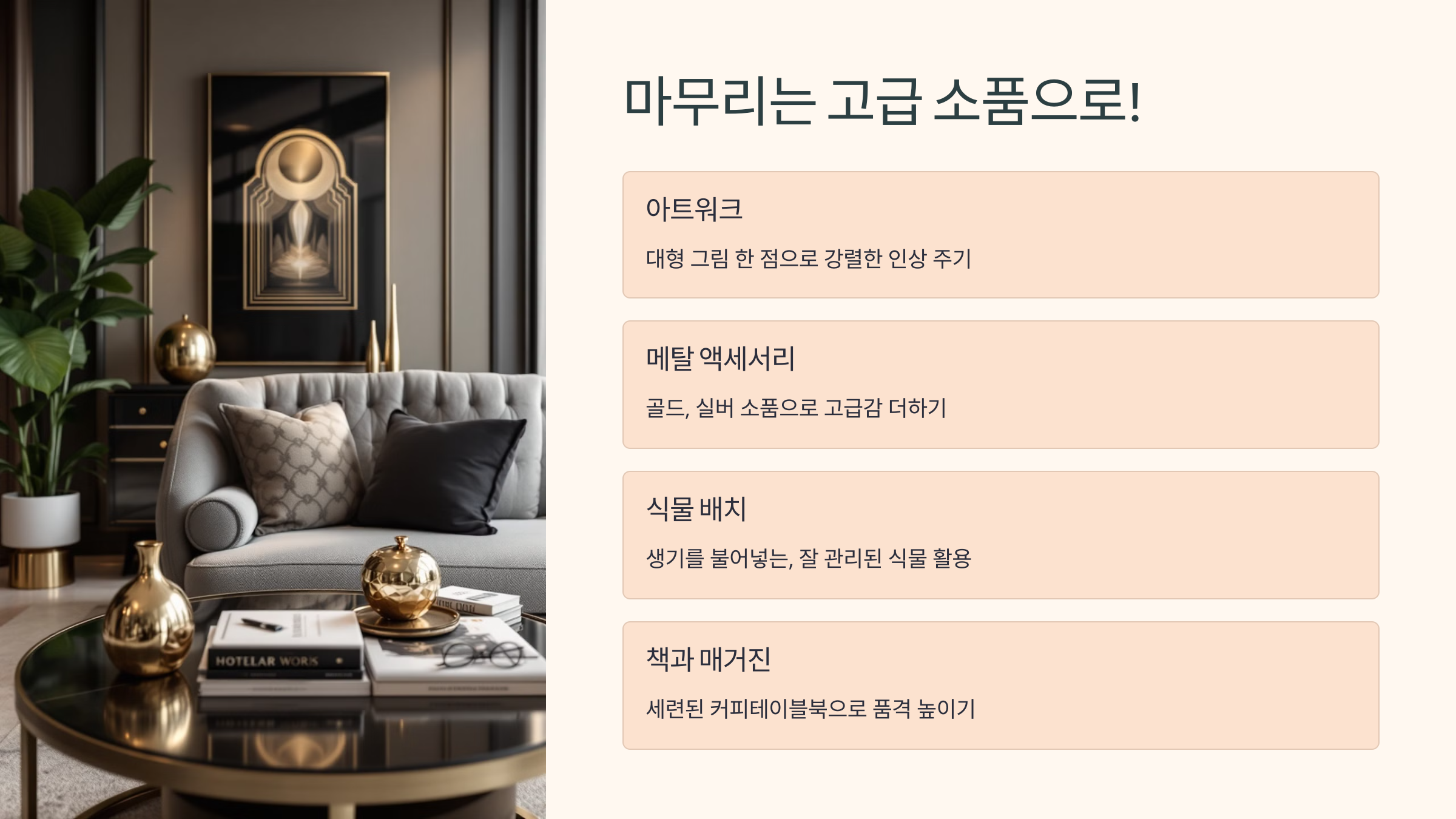 마무리는 고급 소품으로!