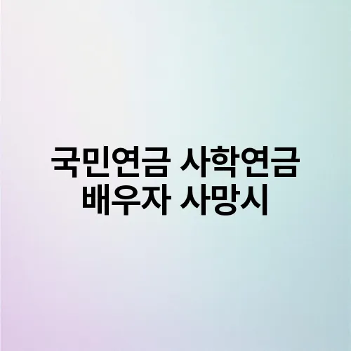 국민연금 사학연금 배우자 사망시