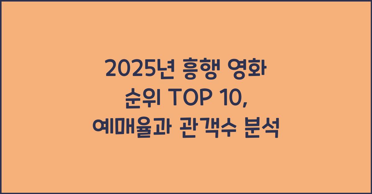 2025년 흥행 영화 순위
