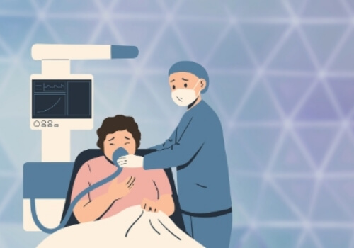 환자-호흡기-착용-이미지