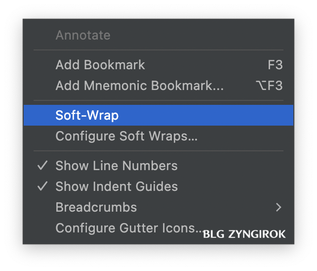 인텔리제이-에디터에서-줄수-카운트하는-곳에서의-메뉴창-모습