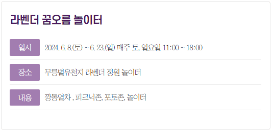 2024 무릉별유천지 라벤더축제