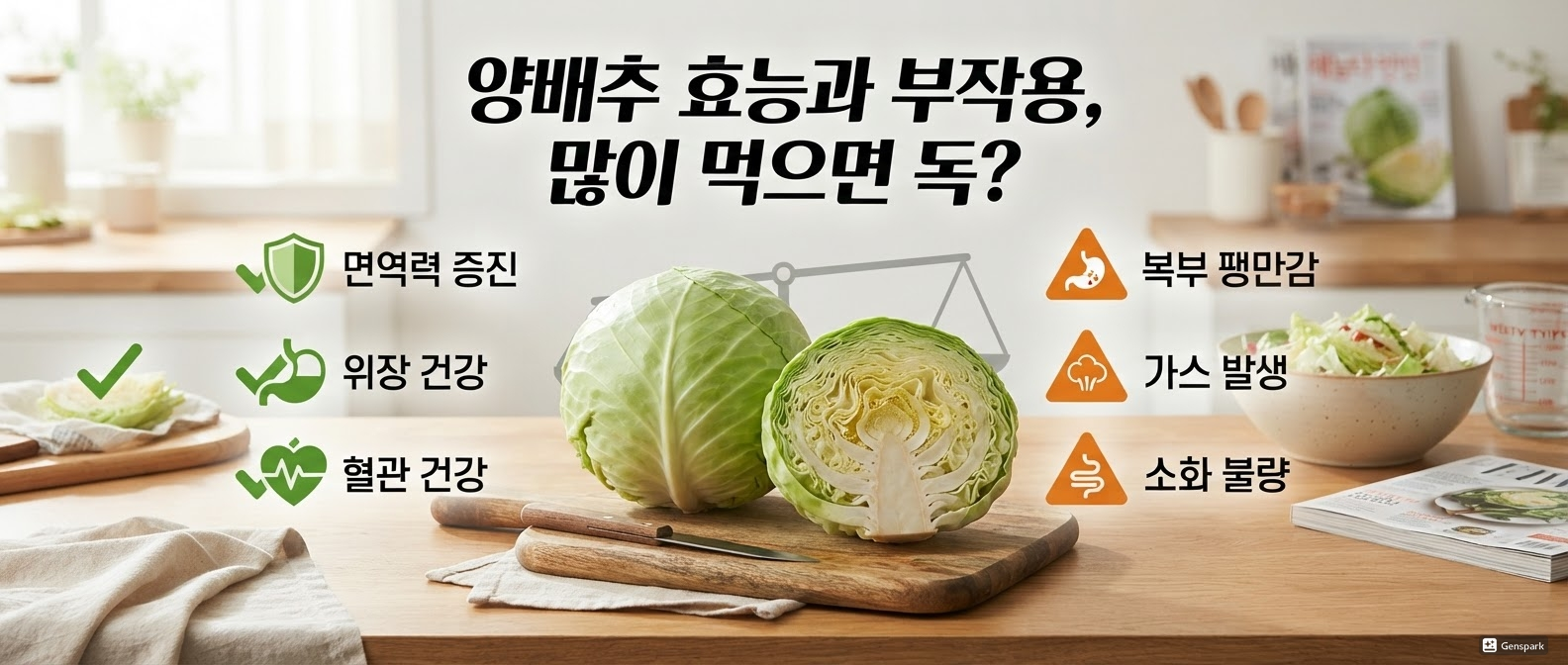양배추 효능과 부작용, 많이 먹으면 오히려 독이 될 수 있습니다