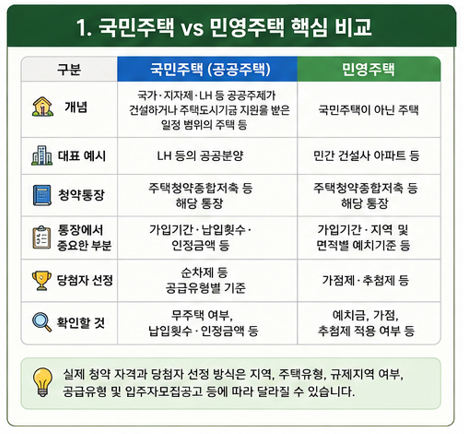국민주택vs민영주택 핵심 비교