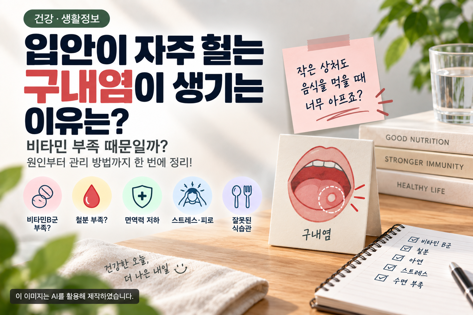 입안이 자주 헐고 구내염이 생기는 이유와 비타민 부족 및 주요 원인