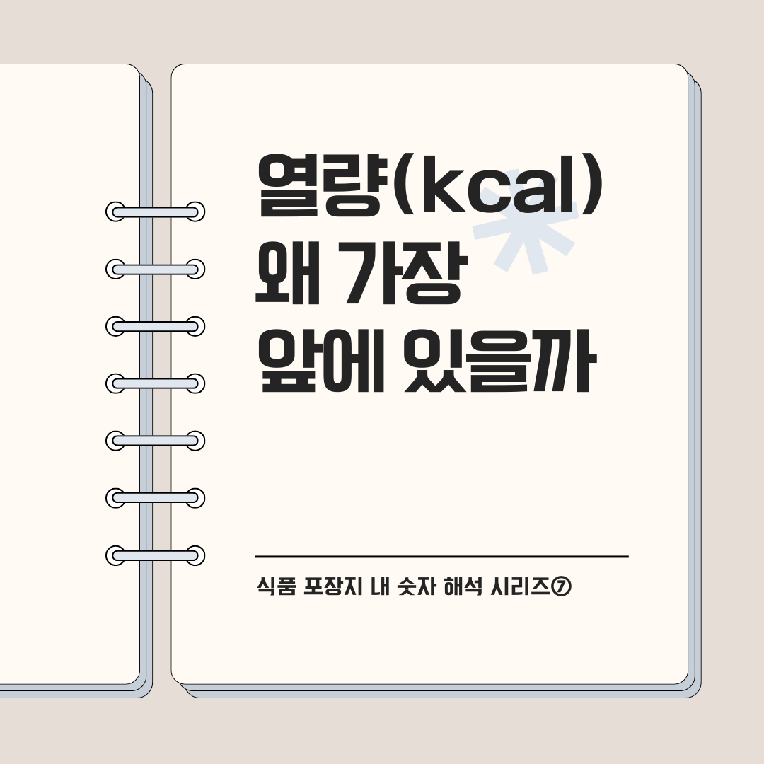 열량(kcal) 왜 가장 앞에 있을까