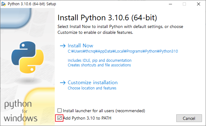 python install