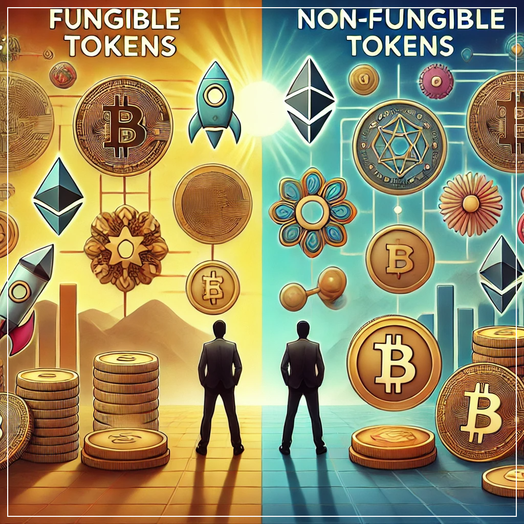 대체 가능 토큰과 대체 불가능 토큰의 차이점 비교를 나타낸 이미지