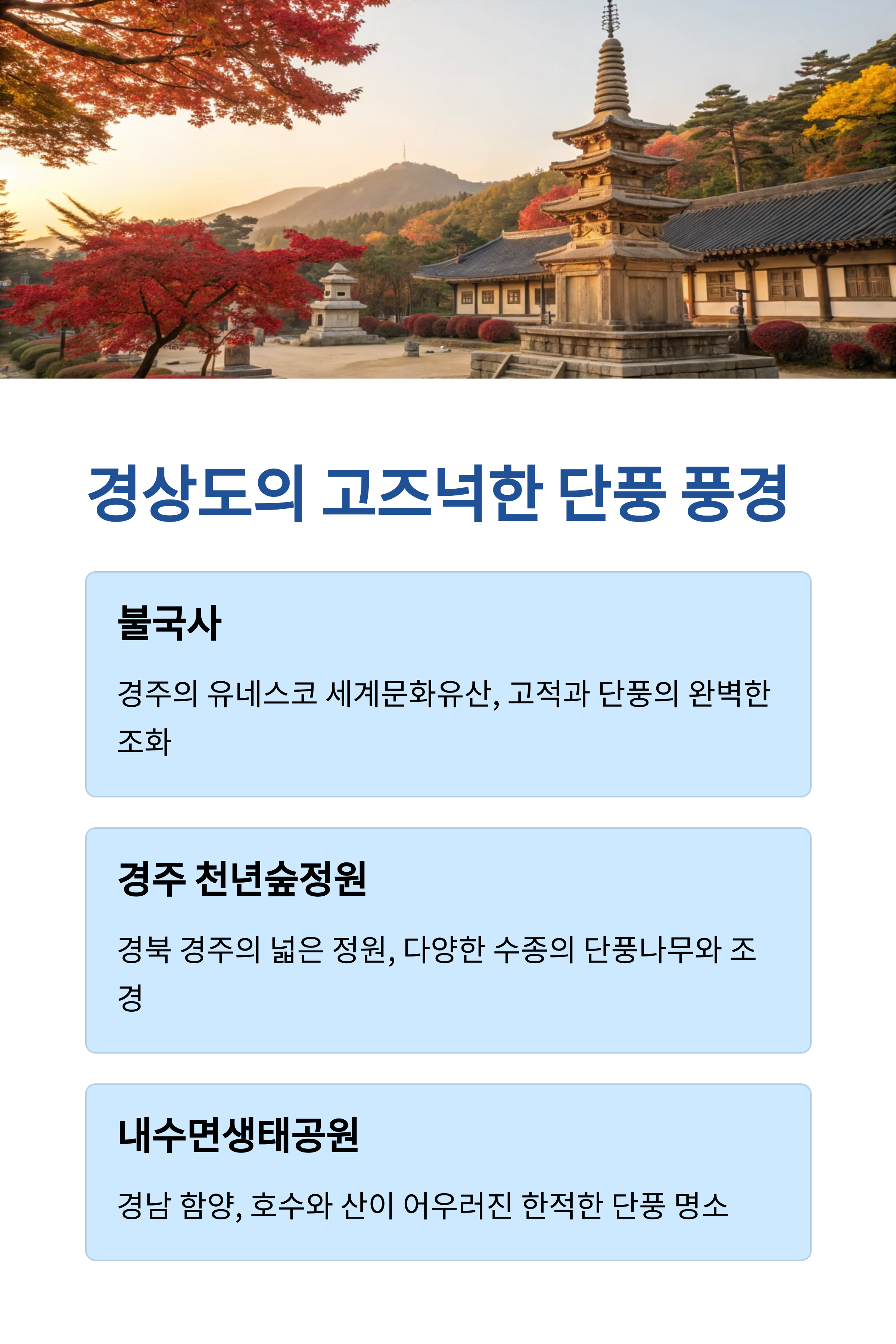 경상도 단풍 여행