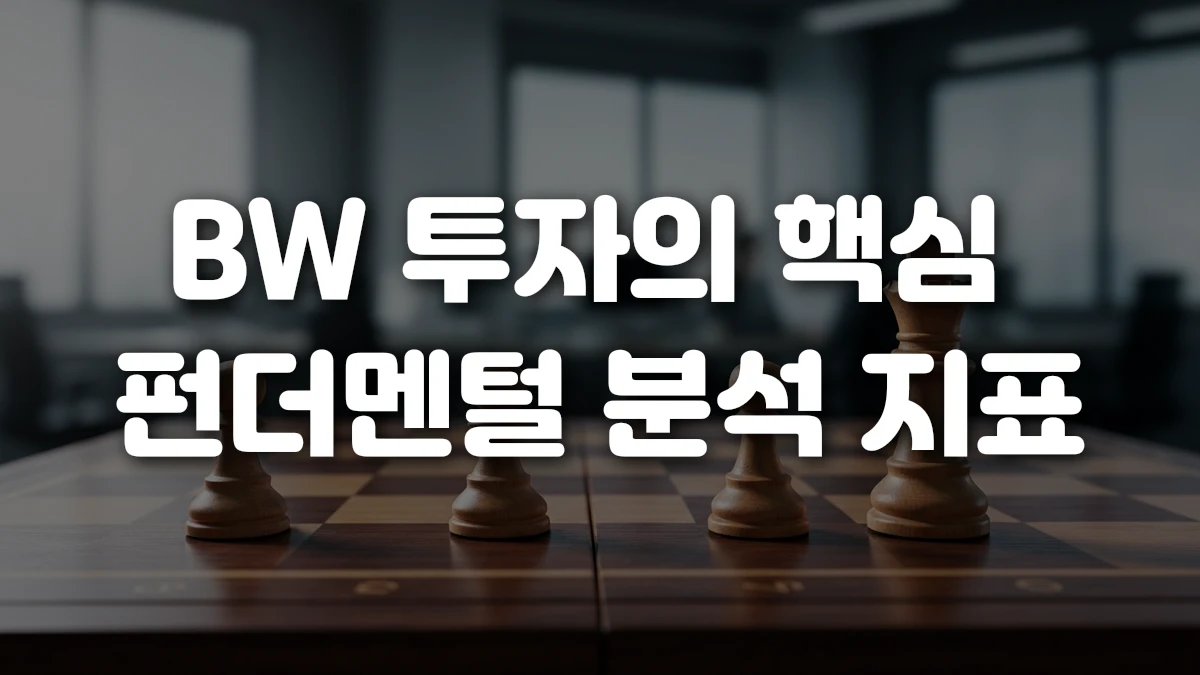 BW 투자의 핵심 펀더멘털 분석 지표