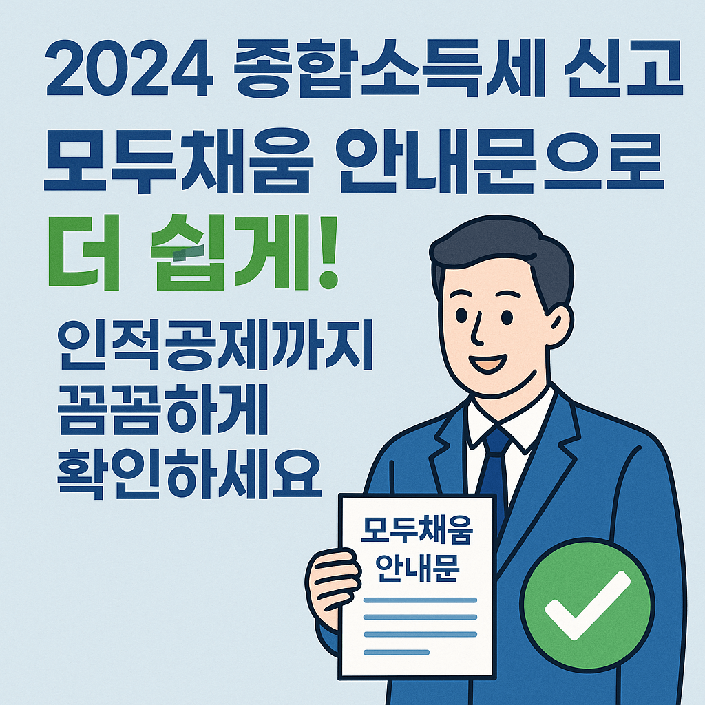 2024 종합소득세 신고, 모두채움 안내문으로 더 쉽게! 인적공제까지 꼼꼼하게 확인하세요 ✅