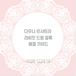 다우니 르샤트라 라비킷 드럼 얼룩 해결 가이드