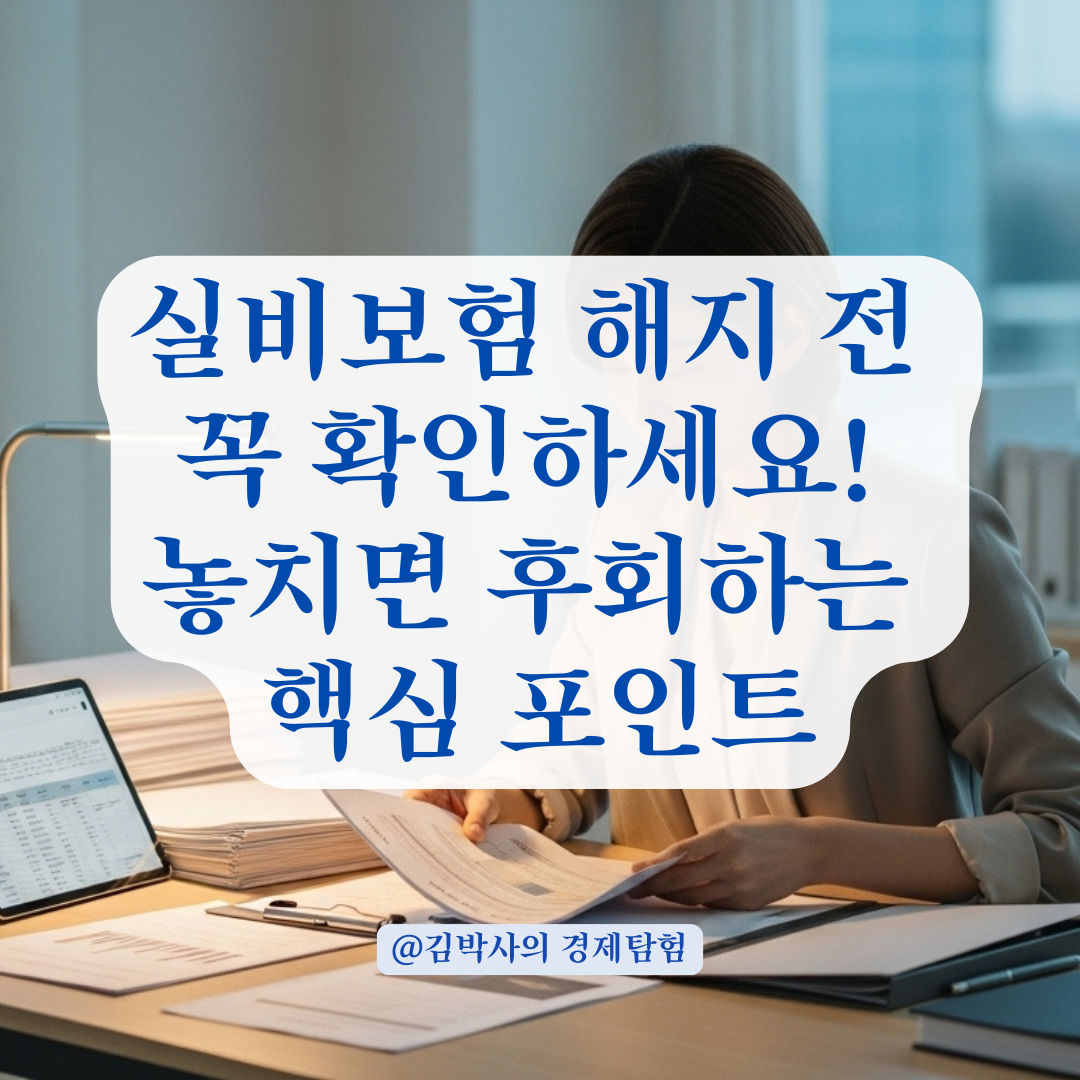 실비보험 중도해지 전 확인할 것들, 기존 보장·비례보상 완전정리.