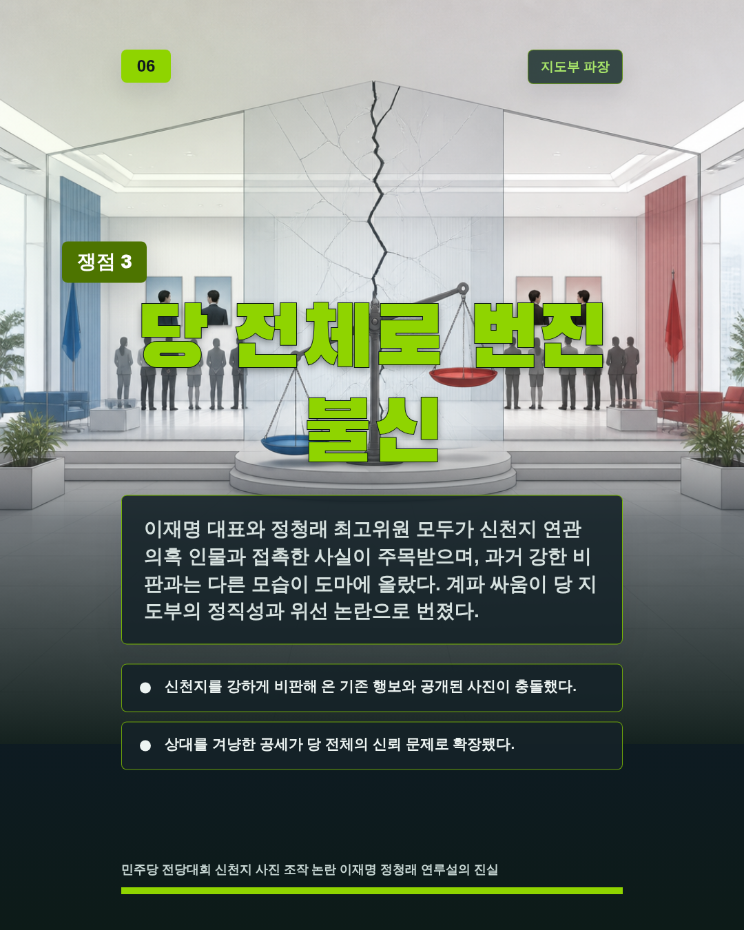당 전체로 번진 불신