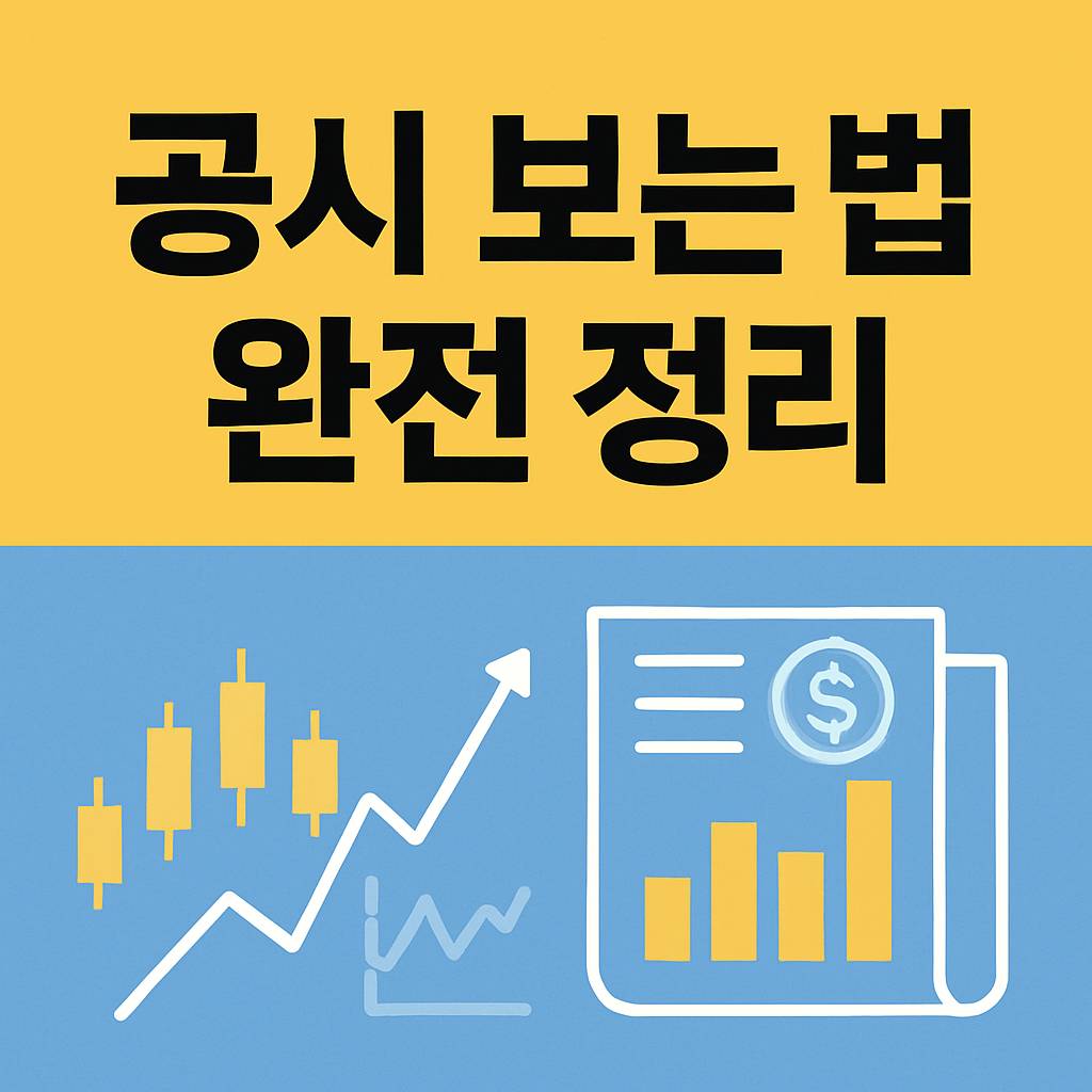 공시 보는 법 완전 정리 – 기업 뉴스와 주가의 연결고리
