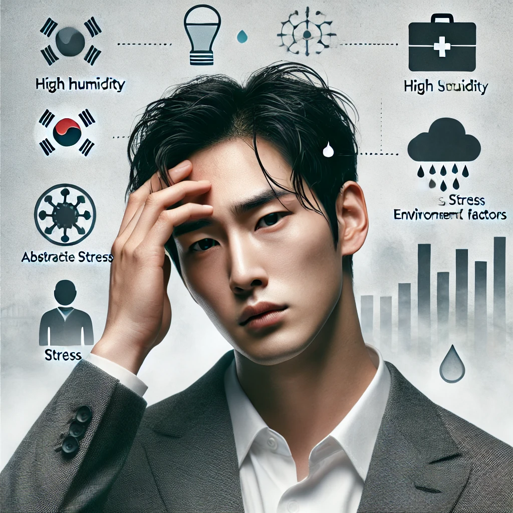 한국인 두피질환에 관련된 남성 이미지