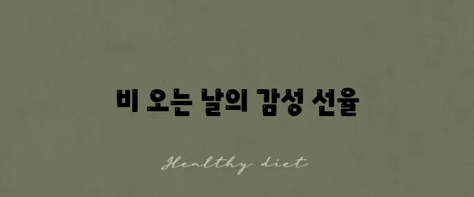 비 오는 날에 추천하는 감성 노래 100선입니다!
