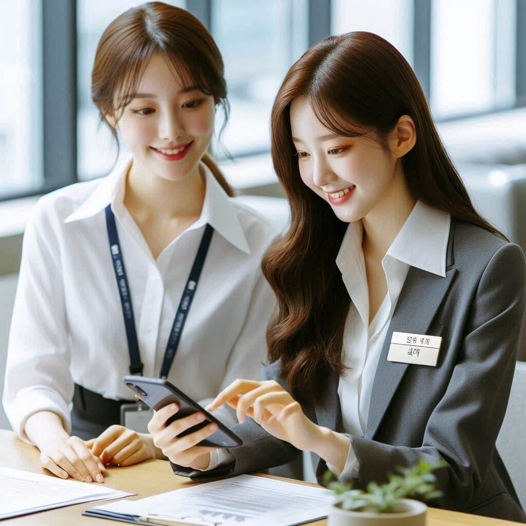 20대여성 국민은행 마이너스 통장 개설 상담 중