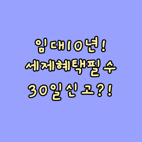 10년 임대사업자 등록 유지 조건 핵..