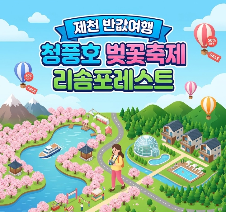 제천 반값여행 신청방법 청풍호 벚꽃축제 리솜포레스트