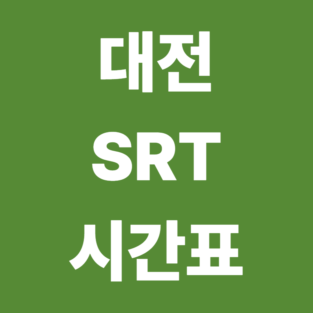 대전 SRT 시간표 및 이용 가이드