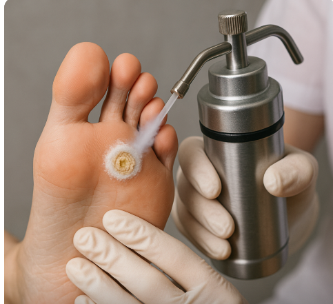 티눈 냉동치료 사진