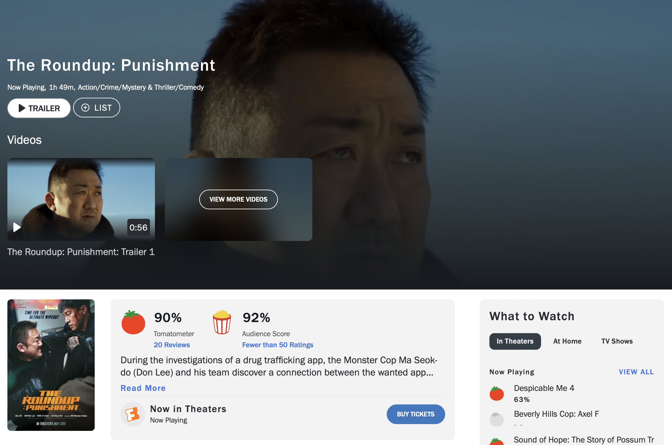 범죄도시 4 로튼토마토