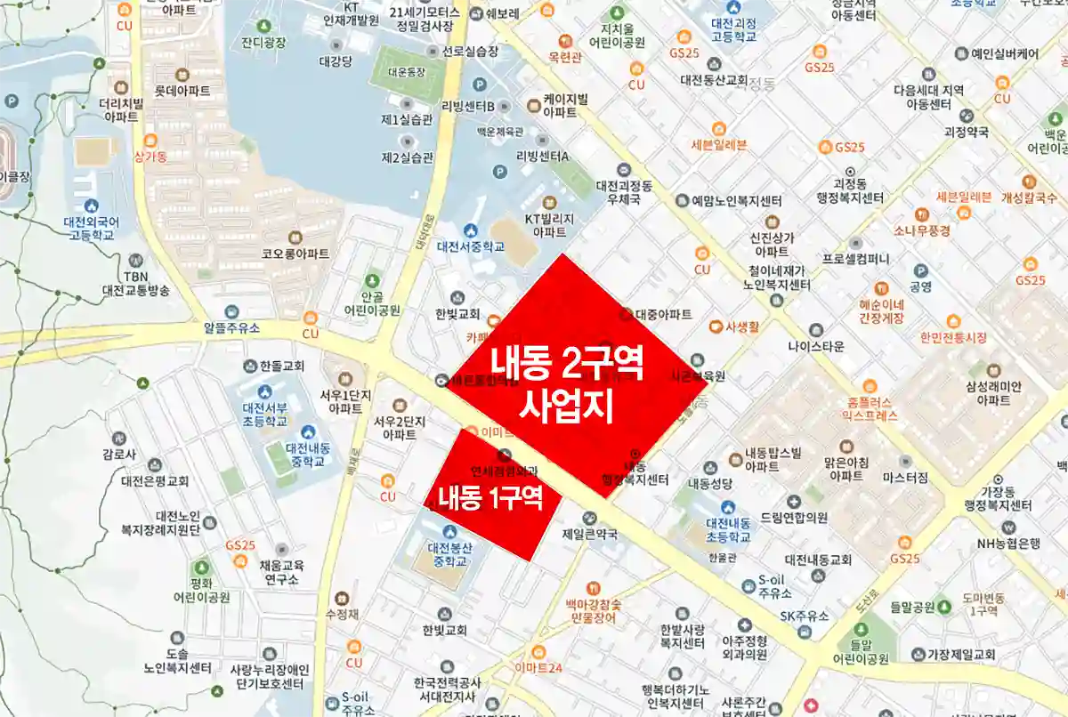 내동1구역-내전2구역-재개발사업지위치-빨간색-지도