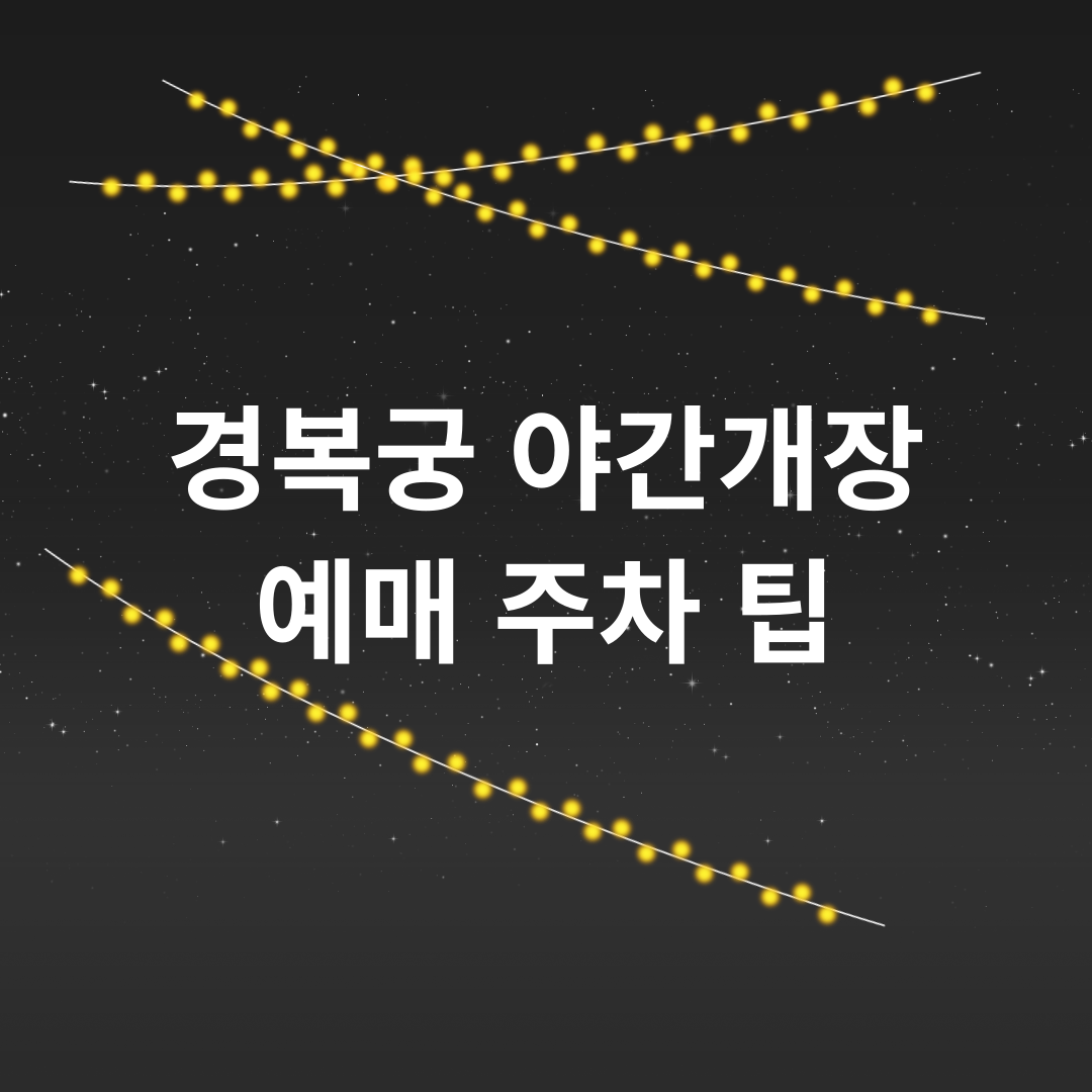 경복궁 야간개장 예매 및 주차 팁