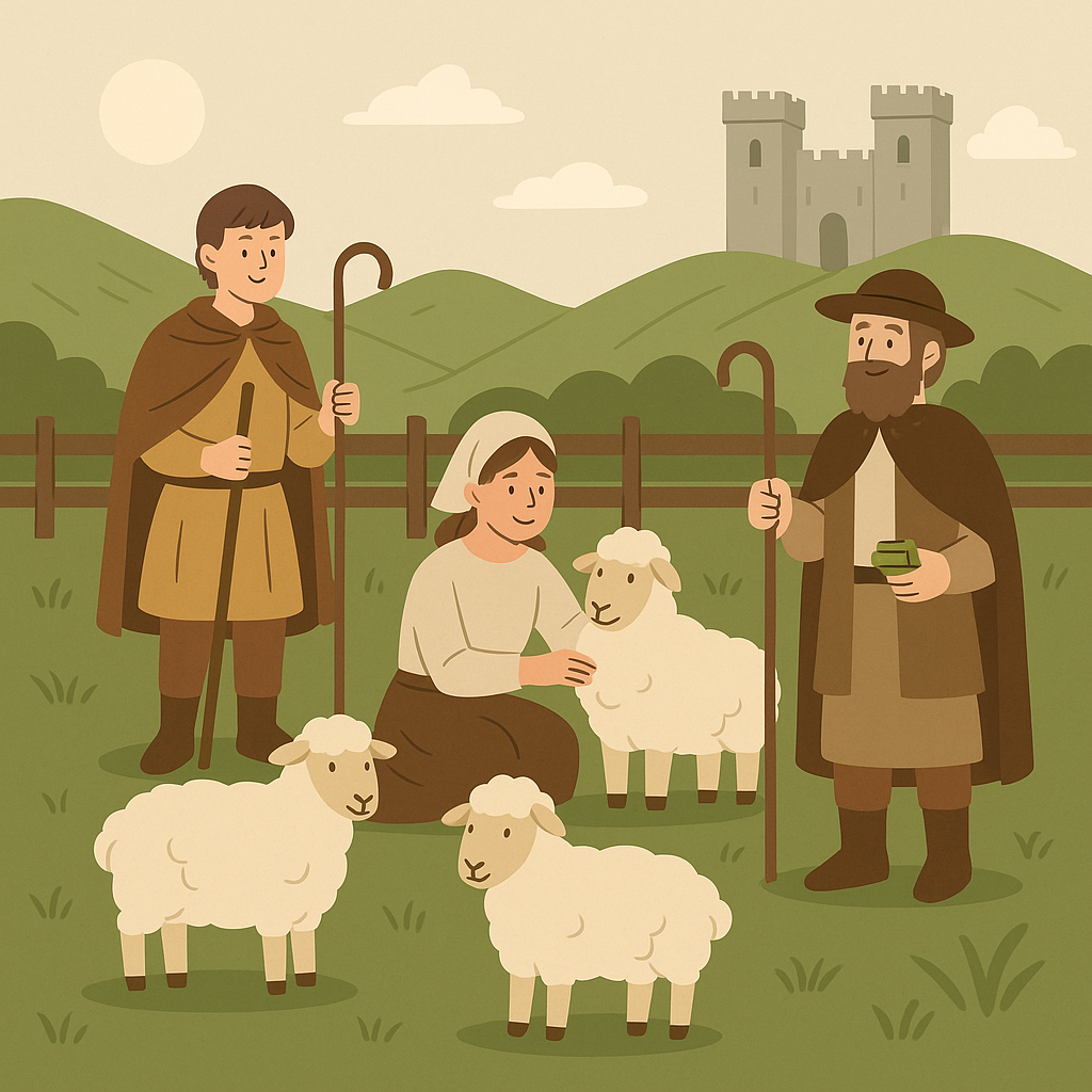 넓은 땅에서 양을 키우는 사람들