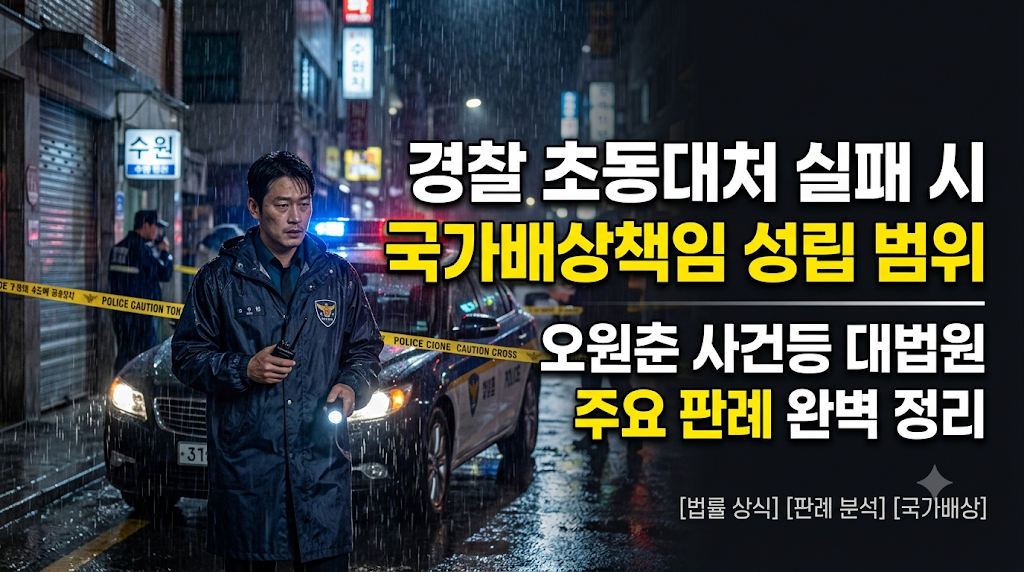 경찰 초동대처 실패 시 국가배상책임 성립 범위와 오원춘 사건 등 대법원 주요 판례 완벽 정리