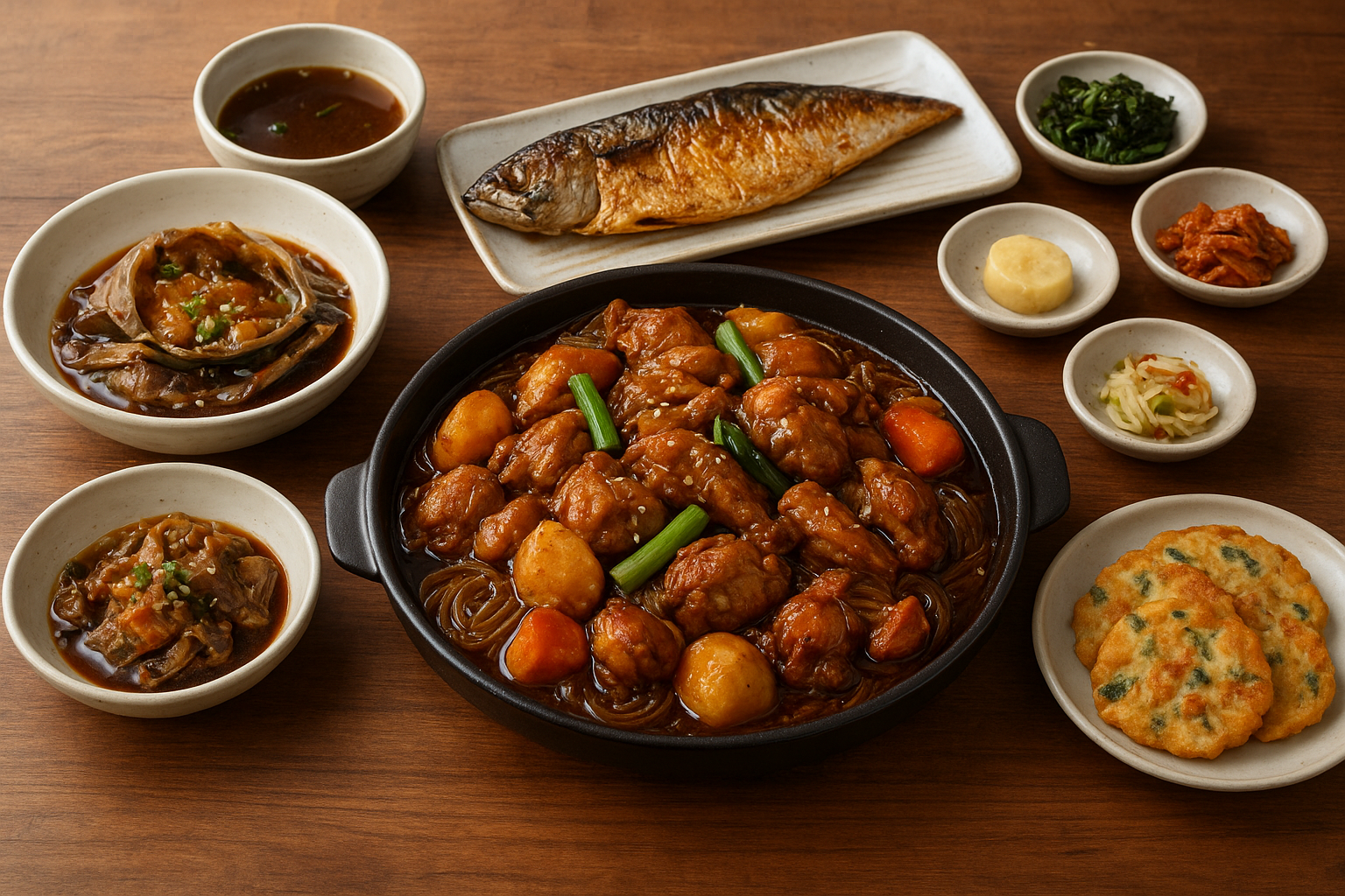 찜닭과 간고등어 관련 사진