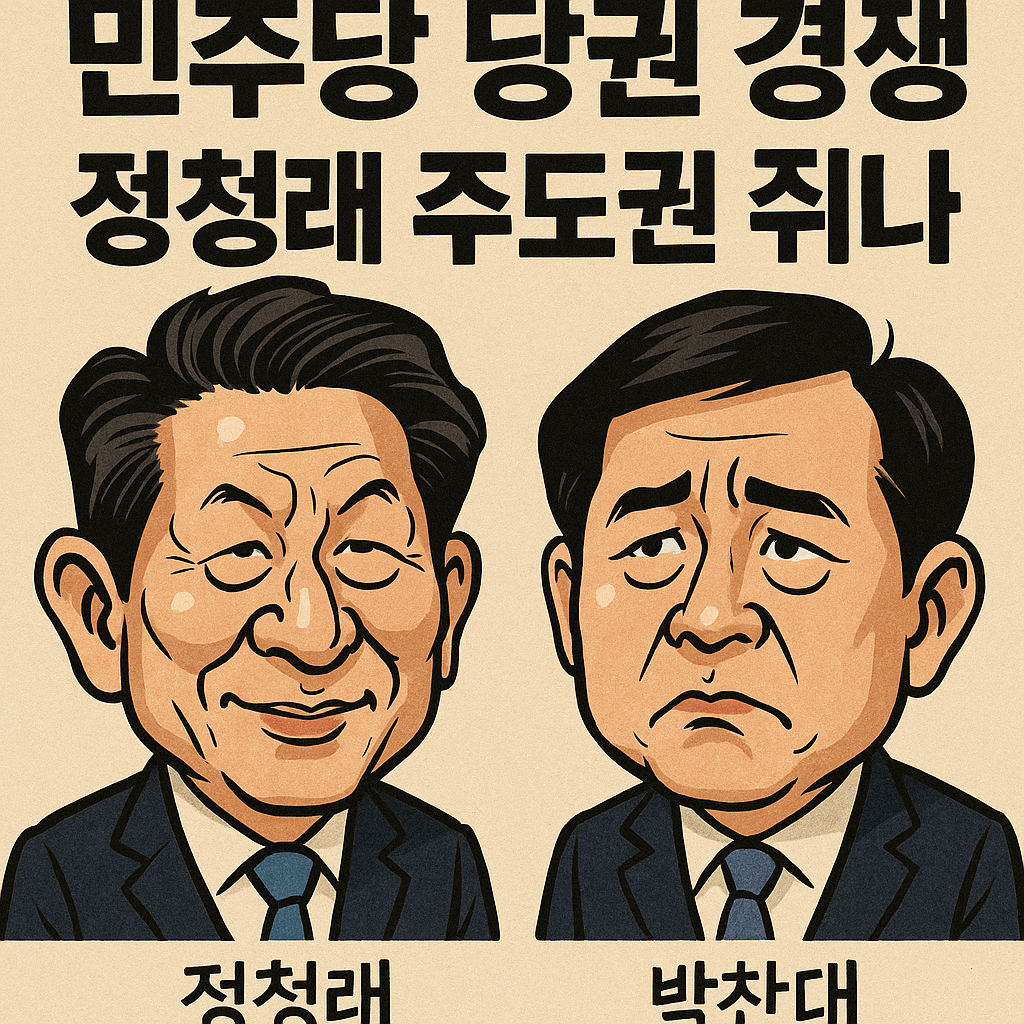 민주당 당권 경쟁, 정청래 주도권 관련 커리커처