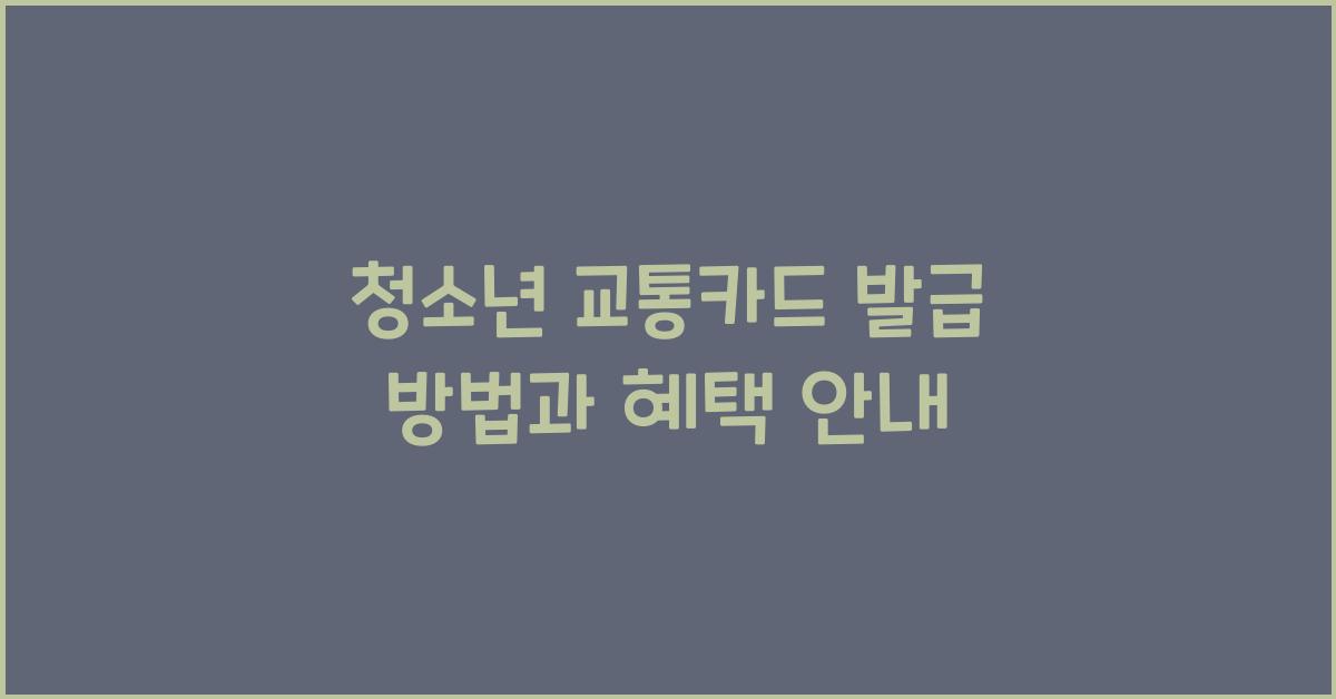 청소년 교통카드