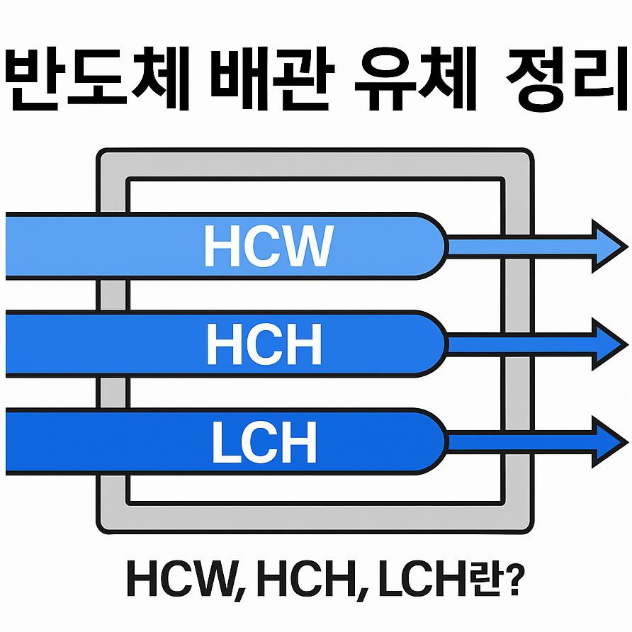 반도체 배관 시스템 내 HCW, HCH, LCH 유체 흐름도