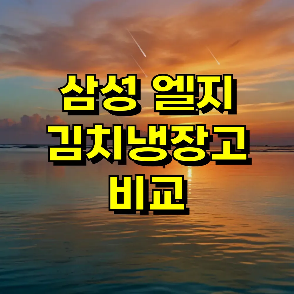 삼성 엘지 김치냉장고 비교