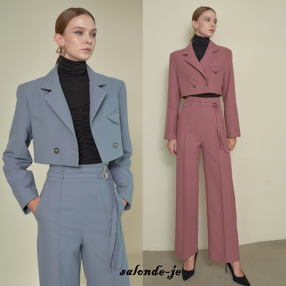 겨울 여성정장 세트 크롭자켓 셋업 수트 여자 세미정장