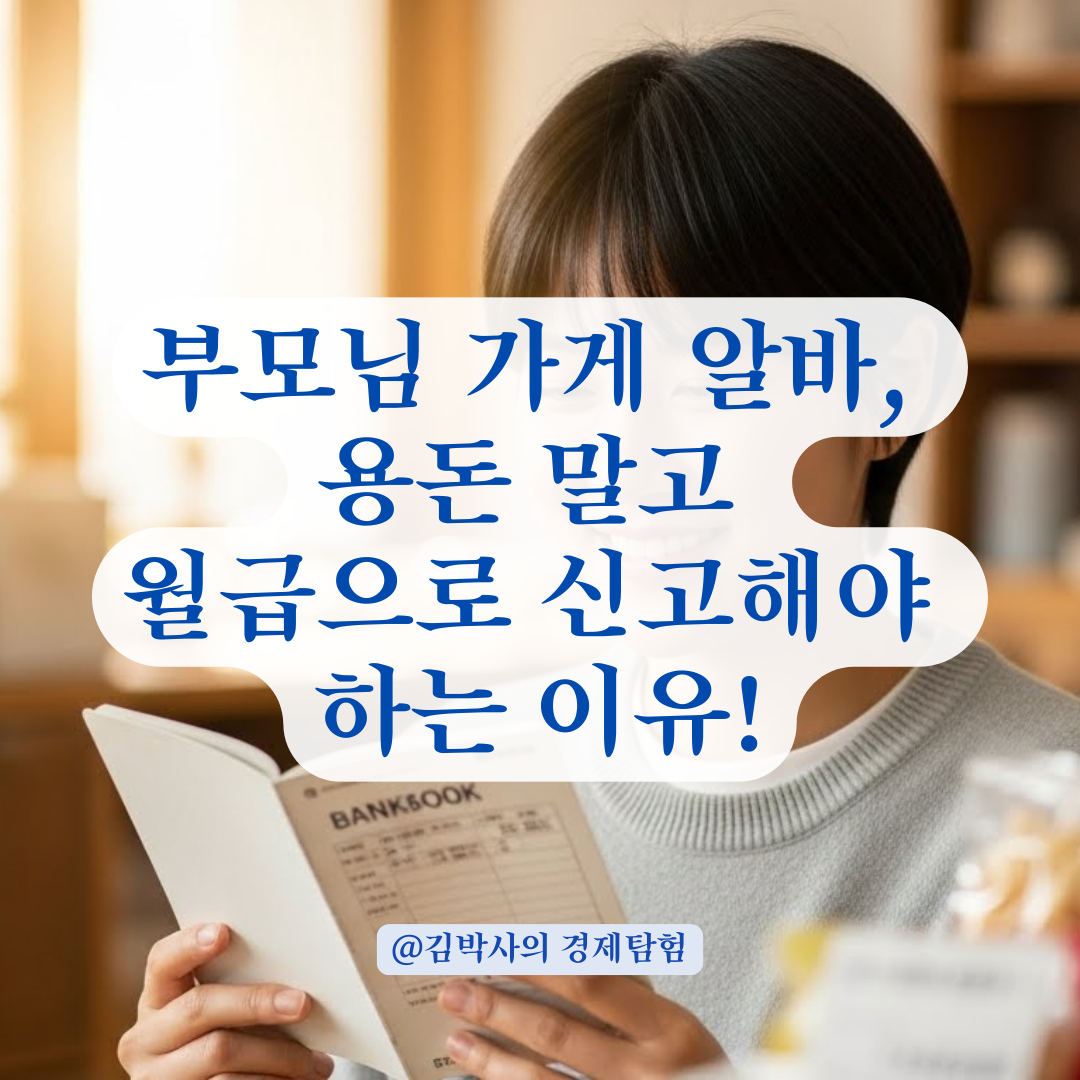 부모님 가게에서 받은 용돈, 청년내일저축계좌 소득 인정받는 확실한 방법.