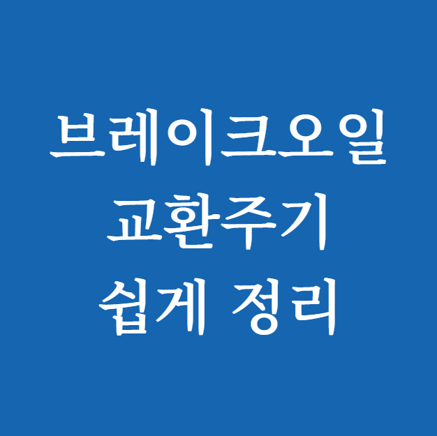브레이크오일 교환주기 언제? 쉽게 정리