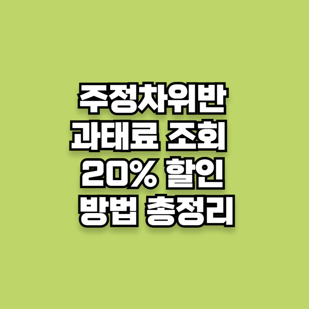 주정차위반 과태료 조회 및 20% 할인 납부 방법 총정리