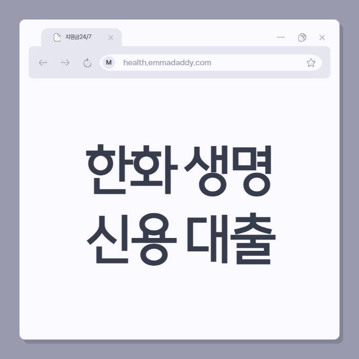 한화 생명 신용 대출 01