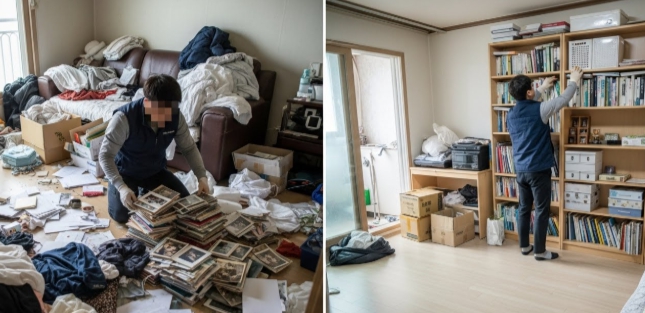 양구 고독사 청소 정리중