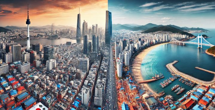 서울과 부산 비교 이미지