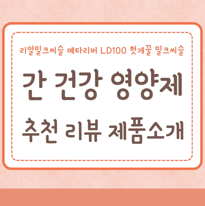 간건강 영양제 추천 후기