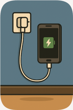 충전기와 소형 기기의 새는 전기