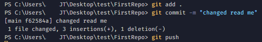 git add, commit, push