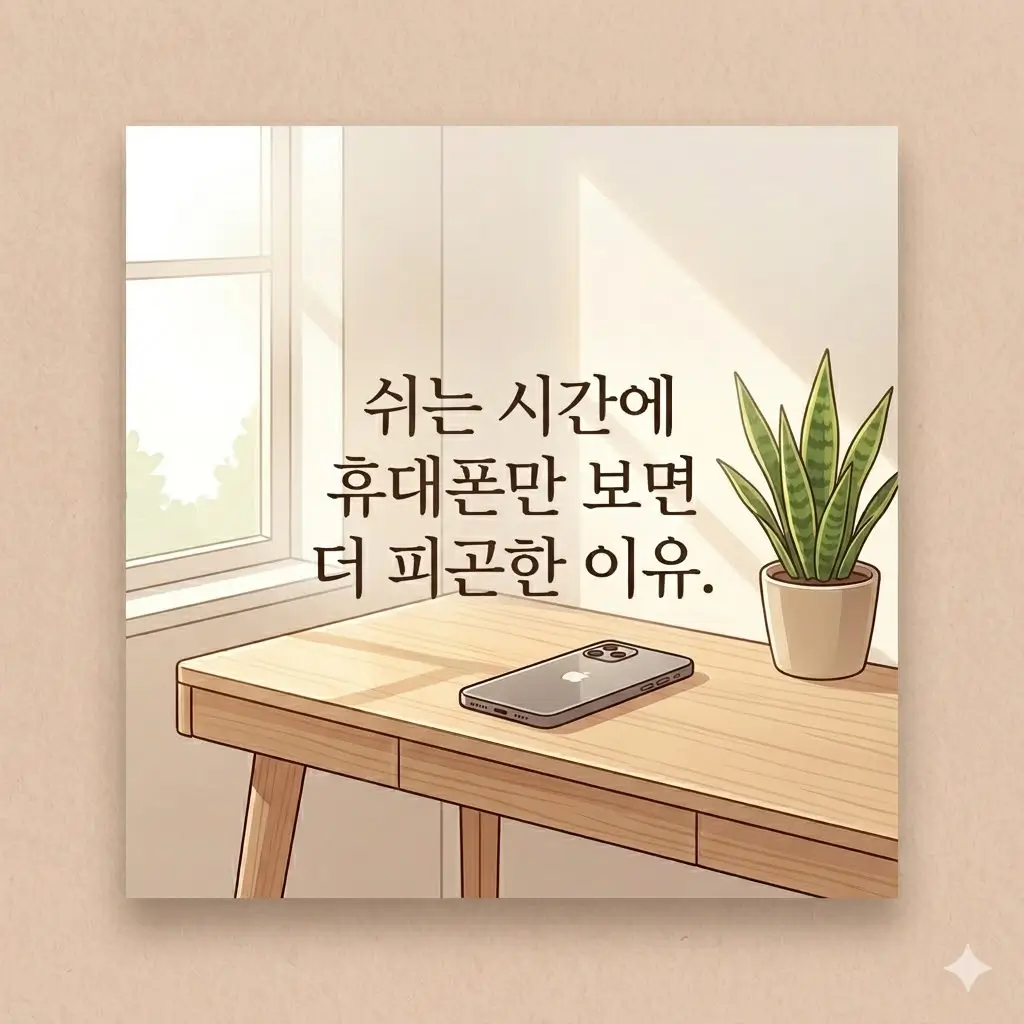 쉬는 시간에 휴대폰만 보면 더 피곤한 이유